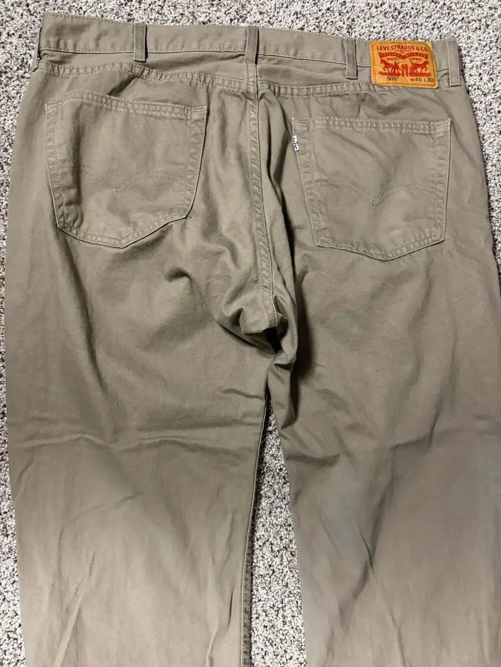 Levi's 505 Regular Straight Fit Khaki Jeans Pants Men's Size 40x30